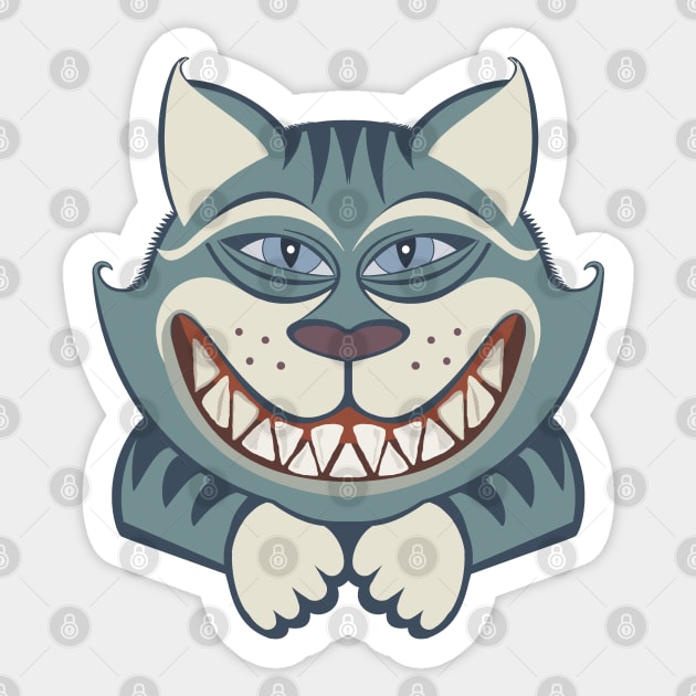 CAT WITH TOOTHY SMILE Sticker by JeanGregoryEvans1